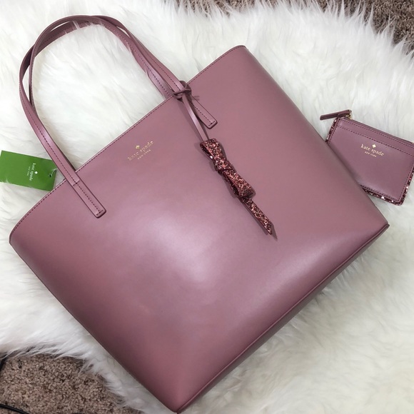 kate spade Handbags - NWT Rose Sparkle Kate Spade Leather Bag & Wallet